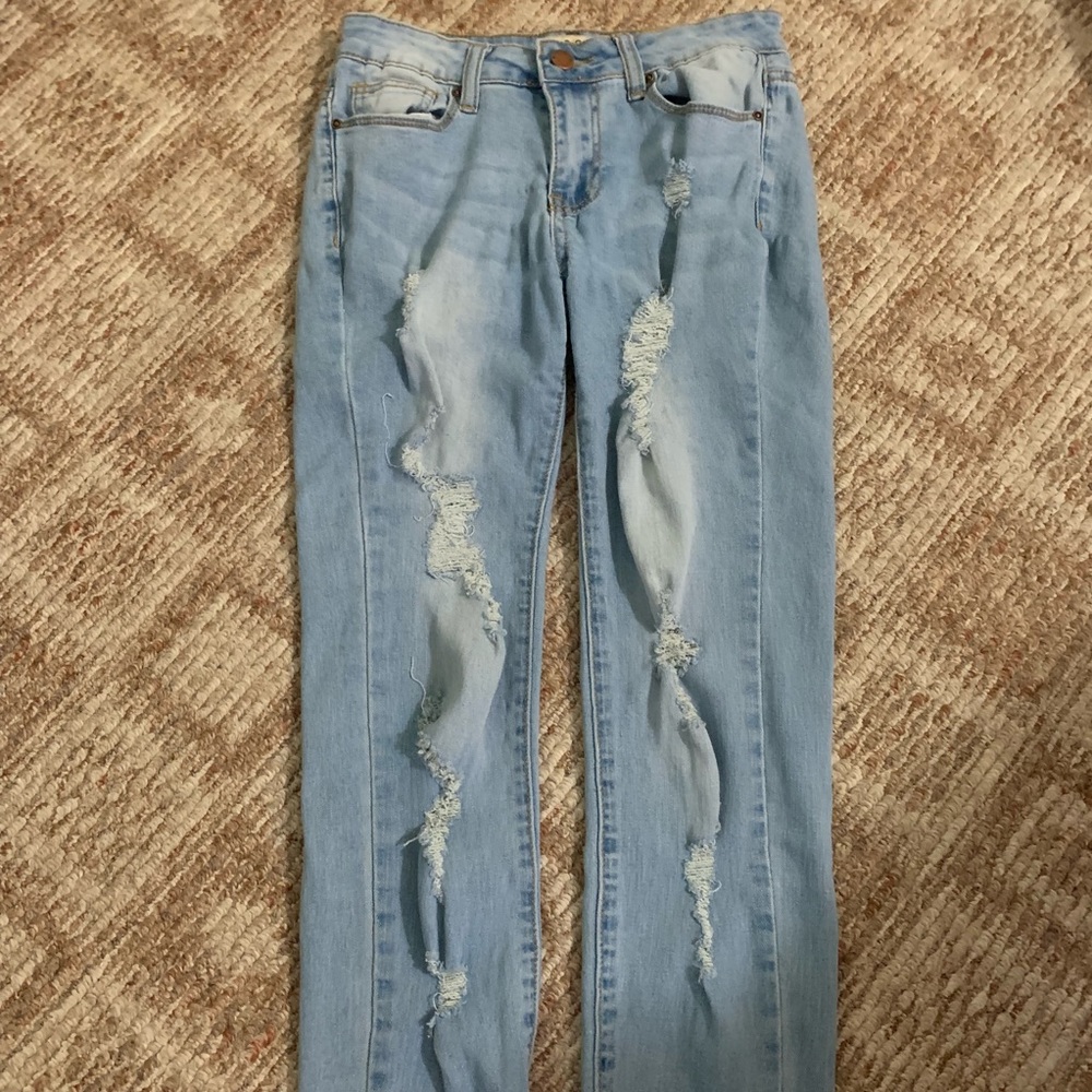 Ripped light wash jeans